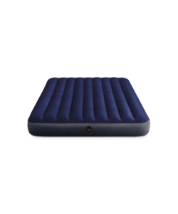 MATERASSO MATRIMONIALE GONFIABILE INTEX "AIRBED DURA-BEAM STANDARD CLASSIC DOWNY" COLORE BLU CON POMPA MANUALE E DUE CUSCINI, 152X203X25 CM - COD. 64765